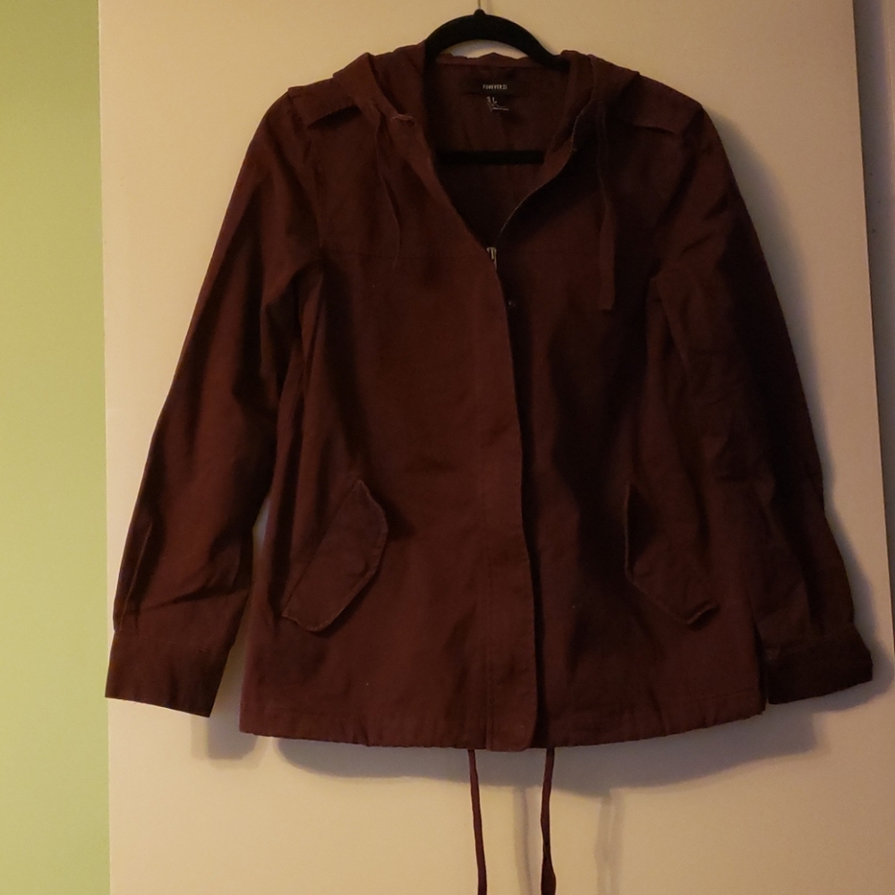 Forever 21 - Burgundy Lightweight Cotton Jacket